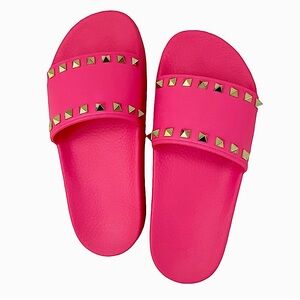 VALENTINO Rockstud Accents Rubber Slides - Size 37